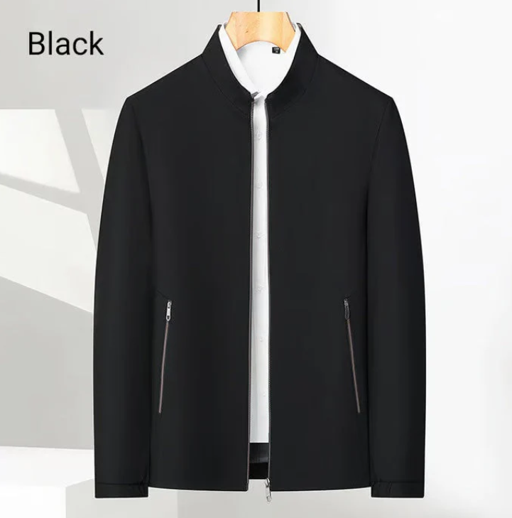 Men's Standing Collar Zipper Casual Jacket