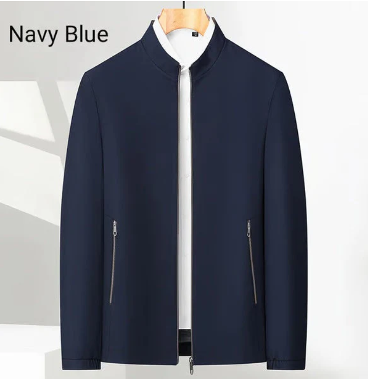 Men's Standing Collar Zipper Casual Jacket